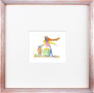 Janosch - MANDELSTÄDT WIRBT UM EINEN ENGEL - original Radierung handsigniert-sil...