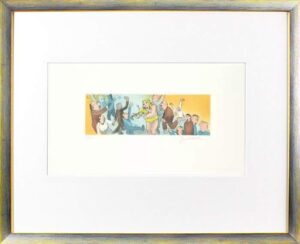 Janosch - MARIECHEN SPIELT SO GELB DIE FIEDEL - original Radierung handsigniert-...