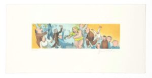 Janosch - MARIECHEN SPIELT SO GELB DIE FIEDEL - original Radierung handsigniert ...