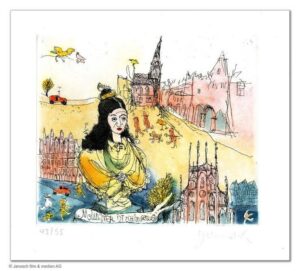 Janosch - MÜNSTER IST SCHÖN GENUG - original Radierung handsigniert - ohne Rahme...