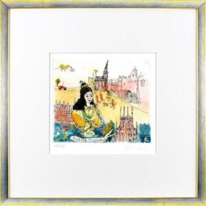 Janosch - MÜNSTER IST SCHÖN GENUG - original Radierung handsigniert-silber gelb