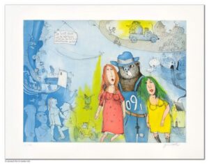 Janosch - SIE HEISST MARIE UND ICH HEISSE KATER - original Radierung handsignier...