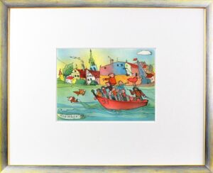 Janosch - STOCHERKAHN MIT VIEL GEFÜHL - original Radierung handsigniert-silber g...