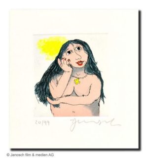 Janosch - SUSANNE LIEBT DEN NACHBARN SEHR - original Radierung handsigniert - oh...