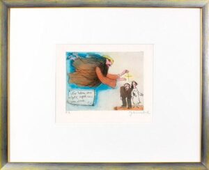 Janosch - WIR LIEBEN UNS UND GOTT SEGNET UNS VON OBEN - original Radierung hands...