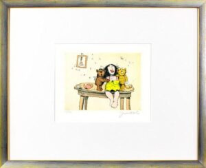 Janosch - WIR SIND SUSI WONG - original Radierung handsigniert-silber gelb