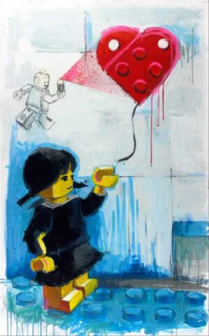 John McCormack - With Ballon - original Pigmentgrafik auf Leinwand handsigniert