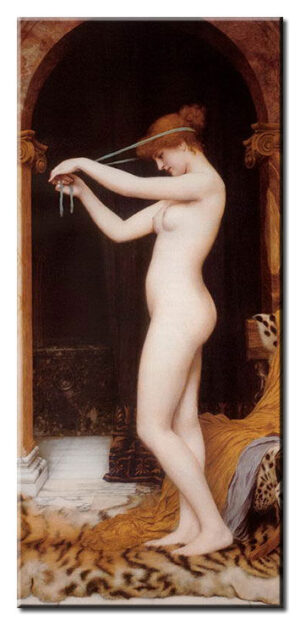 John William Godward Bilder - Venus beim Flechten ihrer Haare-70 x 150 cm