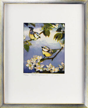 Jutta Votteler - Frühlingsbesuch - Original Farb-Radierung - limitiert und hands...