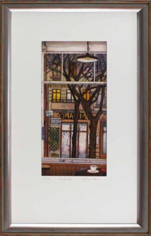 Jutta Votteler - Im Café - Original Farb-Radierung - limitiert und handsigniert