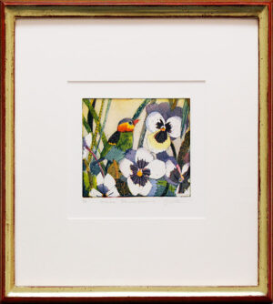 Jutta Votteler - Kleiner Blumenfreund - Original Farb-Radierung - limitiert und ...