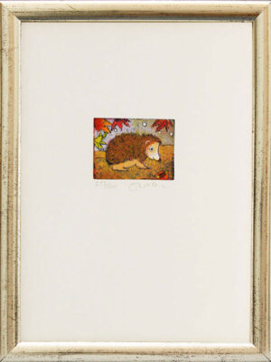 Jutta Votteler - Kleiner Igel - Original Farb-Radierung - limitiert und handsign...