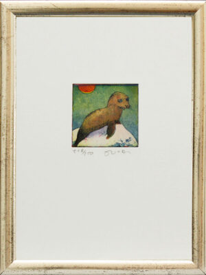 Jutta Votteler - Kleiner Seehund - Original Farb-Radierung - limitiert und hands...