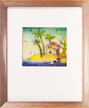 Jutta Votteler - Kleines Paradies - Original Farb-Radierung - limitiert und hand...