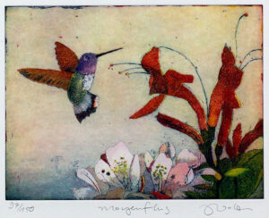 Jutta Votteler - Morgenflug - Original Farb-Radierung - limitiert und handsignie...