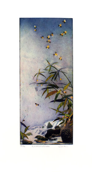 Jutta Votteler - Nachtschwärmer - Original Farb-Radierung - limitiert und handsi...