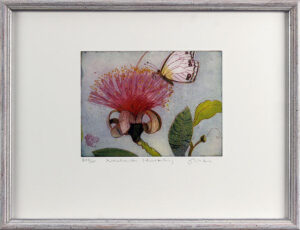 Jutta Votteler - Naschender Schmetterling - Original Farb-Radierung - limitiert ...