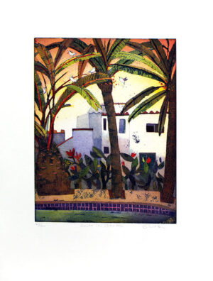 Jutta Votteler - Siesta im Garten - Original Farb-Radierung - limitiert und hand...