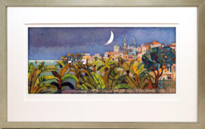 Jutta Votteler - Stadt am Meer - Original Farb-Radierung - limitiert und handsig...