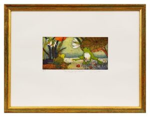 Jutta Votteler - Teichgespräch - Original Farb-Radierung - limitiert und handsig...