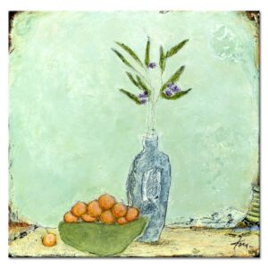 Karin Melé - Fruits et olives - Original handgemalte Mischtechnik -70 x 70 cm