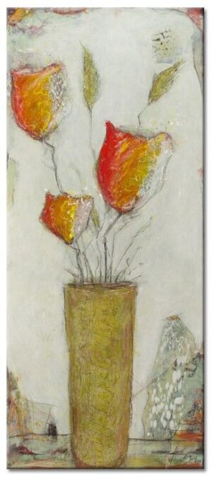 Karin Melé - Les fleurs du jardin I - Original handgemalte Mischtechnik -40 x 90...