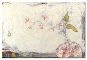 Karin Melé - Magnolia Stellata - Original handgemalte Mischtechnik -30 x 40 cm