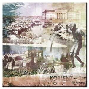 Koblenz Collage im Pop Art Stil - Schängel II-50 x 50 cm