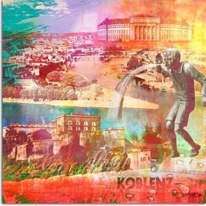 Koblenz Collage im Pop Art Stil bunt - Schängel I
