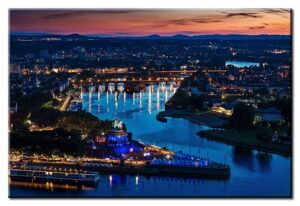 Koblenz Illumination - Leinwandbild-60 x 90 cm
