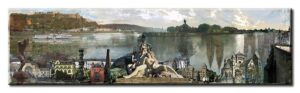 Koblenz Panorama Collage - Leinwandbild-40 x 150 cm