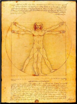 Leonardo da Vinci - Vitruvianischer Mensch-50 x 70 cm