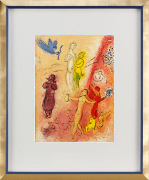 Marc Chagall - DAPHNIS UND CHLOÉ - DIE SYRINX-SAGE Offsetlithographie im Designr...