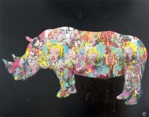 Maria De Campos - Pop Art Rinocéros - serielles Unikat