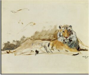 Max Slevogt Bilder - Ruhender Tiger-40 x 50 cm