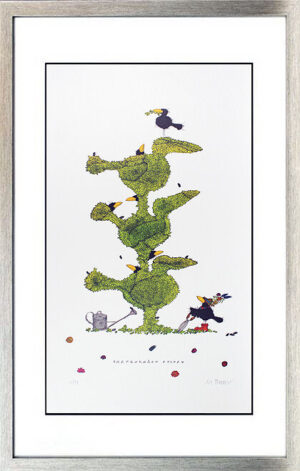 Michael Ferner Bilder - GARTENKRÄHE DELUXE - Original Grafik