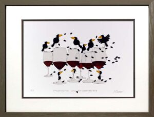 Michael Ferner - Schnabelprobe unter Südhangnestlern - Original Grafik