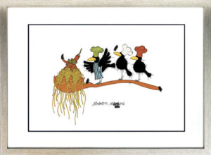 Michael Ferner - Spaghetti Arrabiata - Original Pigmentgrafik handsigniert