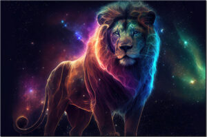 Modernes Leinwandbild - Sternzeichen - LÖWE