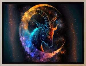 Modernes Leinwandbild - Sternzeichen - STEINBOCK