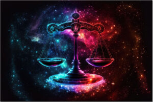 Modernes Leinwandbild - Sternzeichen - WAAGE