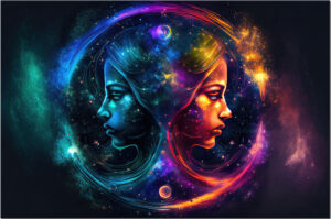 Modernes Leinwandbild - Sternzeichen - ZWILLINGE