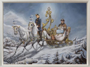 OTTO Waalkes Bilder - NÄCHTLICHER AUSRITT - Original Leinwand - Pigmentgrafik  h...