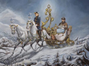 OTTO Waalkes Bilder - NÄCHTLICHER AUSRITT - Original Leinwand - Pigmentgrafik  h...