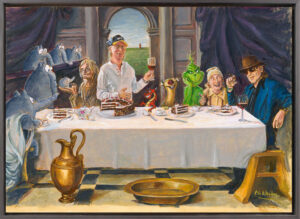 OTTO Waalkes - SCHWARZWÄLDER KIRSCH - Abendmahl - original Pigmentgrafik auf Lei...