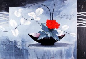 Original Mischtechnik  - OPEN FLOWER - Modernes Leinwanbild