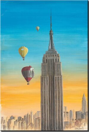 Otto Waalkes - ALIENS IN NEW YORK - ORIGINAL PIGMENTGRAFIK AUF LEINWAND