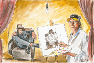 Otto Waalkes - ATELIER DES MEISTERS III - ORIGINAL PIGMENTGRAFIK AUF LEINWAND