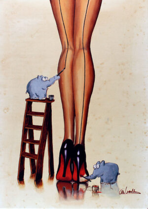 Otto Waalkes - AUF DEM STRICH II - ORIGINAL PIGMENTGRAFIK AUF LEINWAND im Schatt...