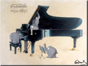 Otto Waalkes - Allegro Con Rüsselo - ORIGINAL PIGMENTGRAFIK AUF LEINWAND